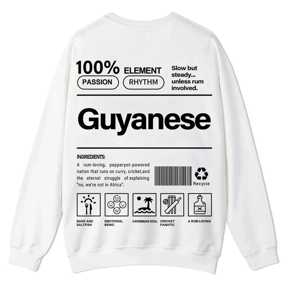 Guyanese Unisex Fit  Casual Crewneck Sweatshirt wearishow
