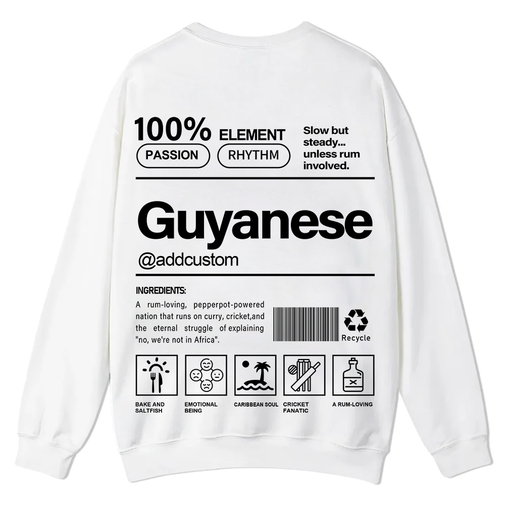Guyanese Addcustom Unisex Fit  Casual Crewneck Sweatshirt wearishow