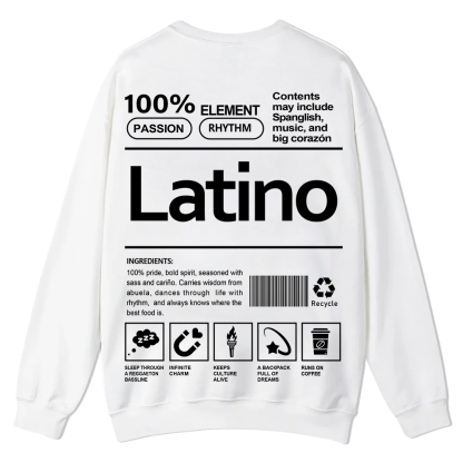 Latino Unisex Fit  Casual Crewneck Sweatshirt wearishow