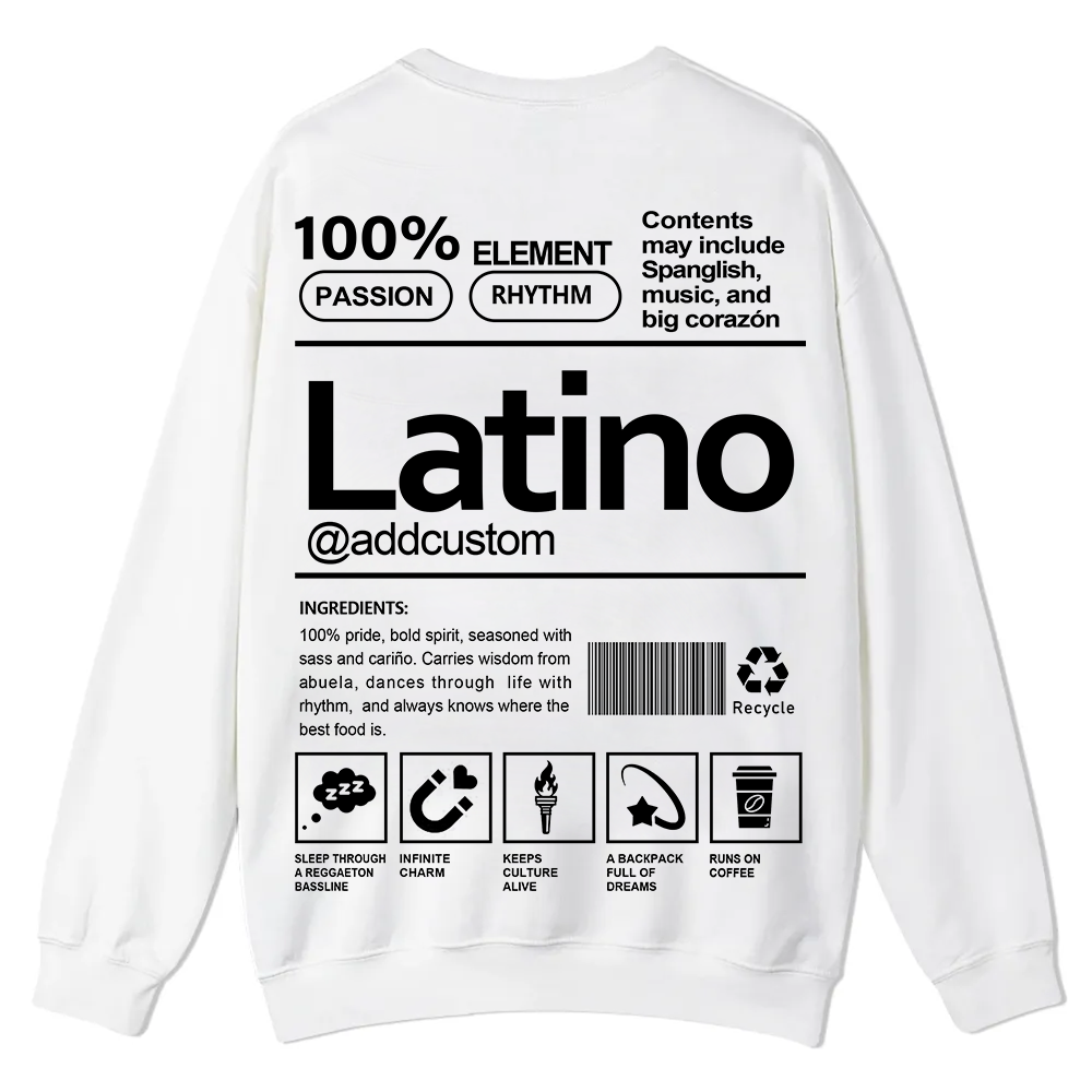 Latino Addcustom Unisex Fit  Casual Crewneck Sweatshirt wearishow