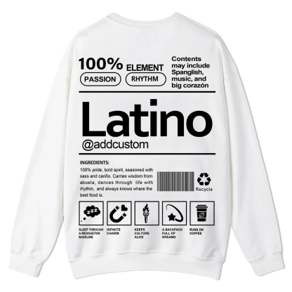 Latino Addcustom Unisex Fit  Casual Crewneck Sweatshirt wearishow