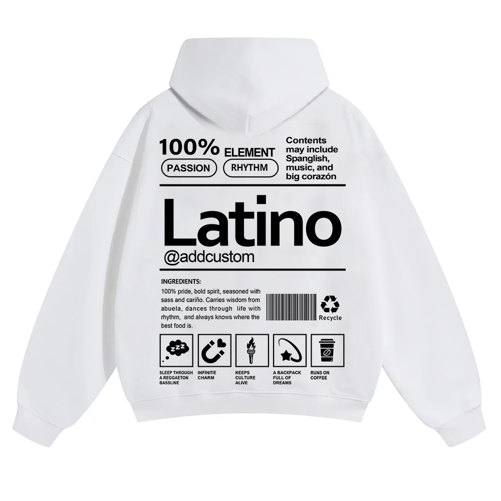 Latino Addcustom Unisex Fit Color Hoodie wearishow