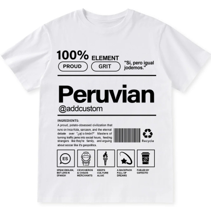 Peruvian Addcustom Unisex Fit  Cotton T-Shirt wearishow