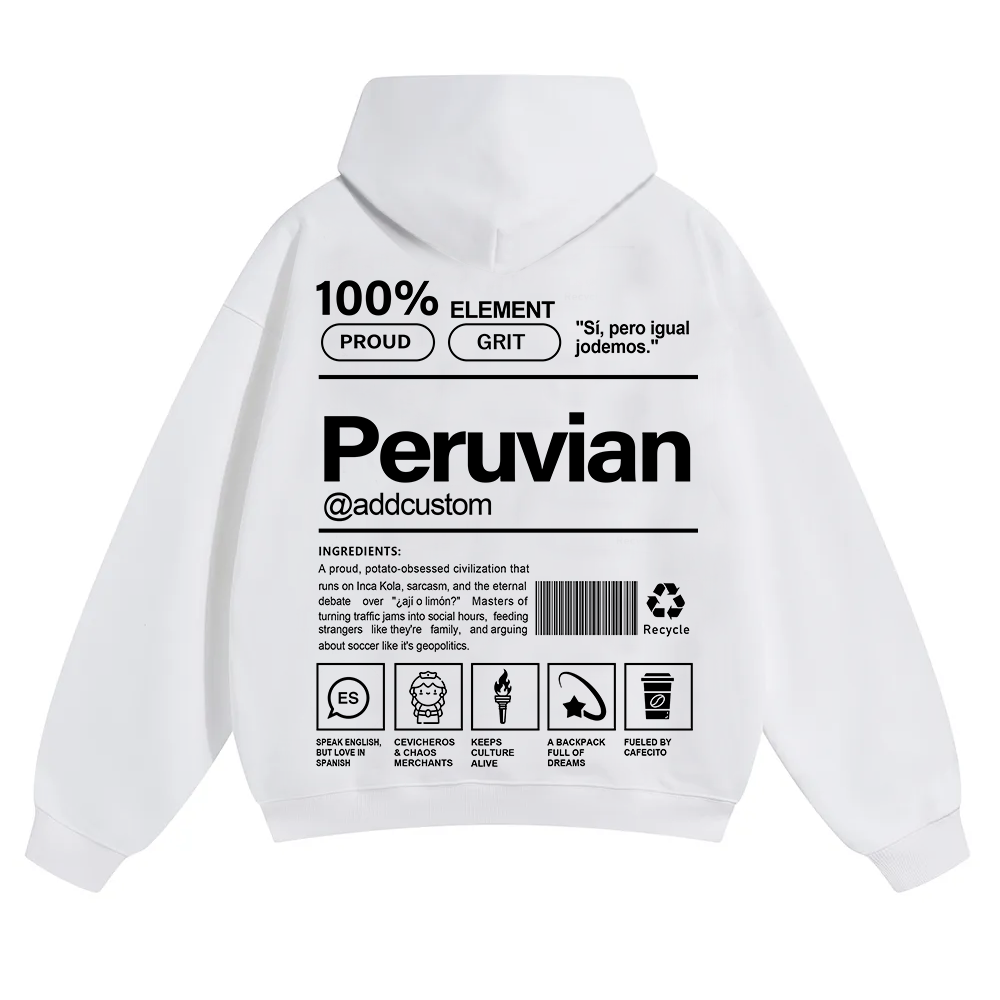 Peruvian Addcustom Unisex Fit Color Hoodie wearishow