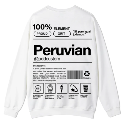 Peruvian Addcustom Unisex Fit  Casual Crewneck Sweatshirt wearishow