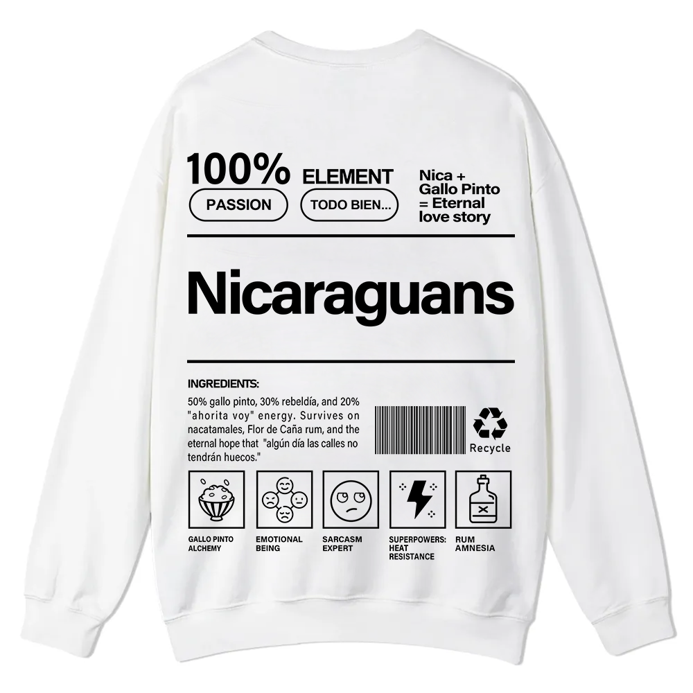 Nicaraguans Unisex Fit  Casual Crewneck Sweatshirt wearishow
