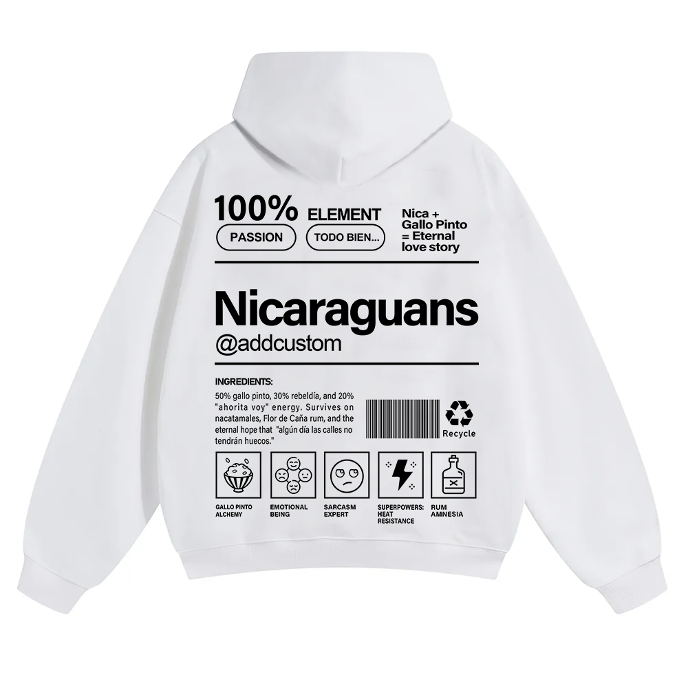 Nicaraguans Addcustom Unisex Fit Color Hoodie wearishow