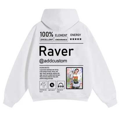 Addcustom Photo Raver Solid Color Hoodie wearishow