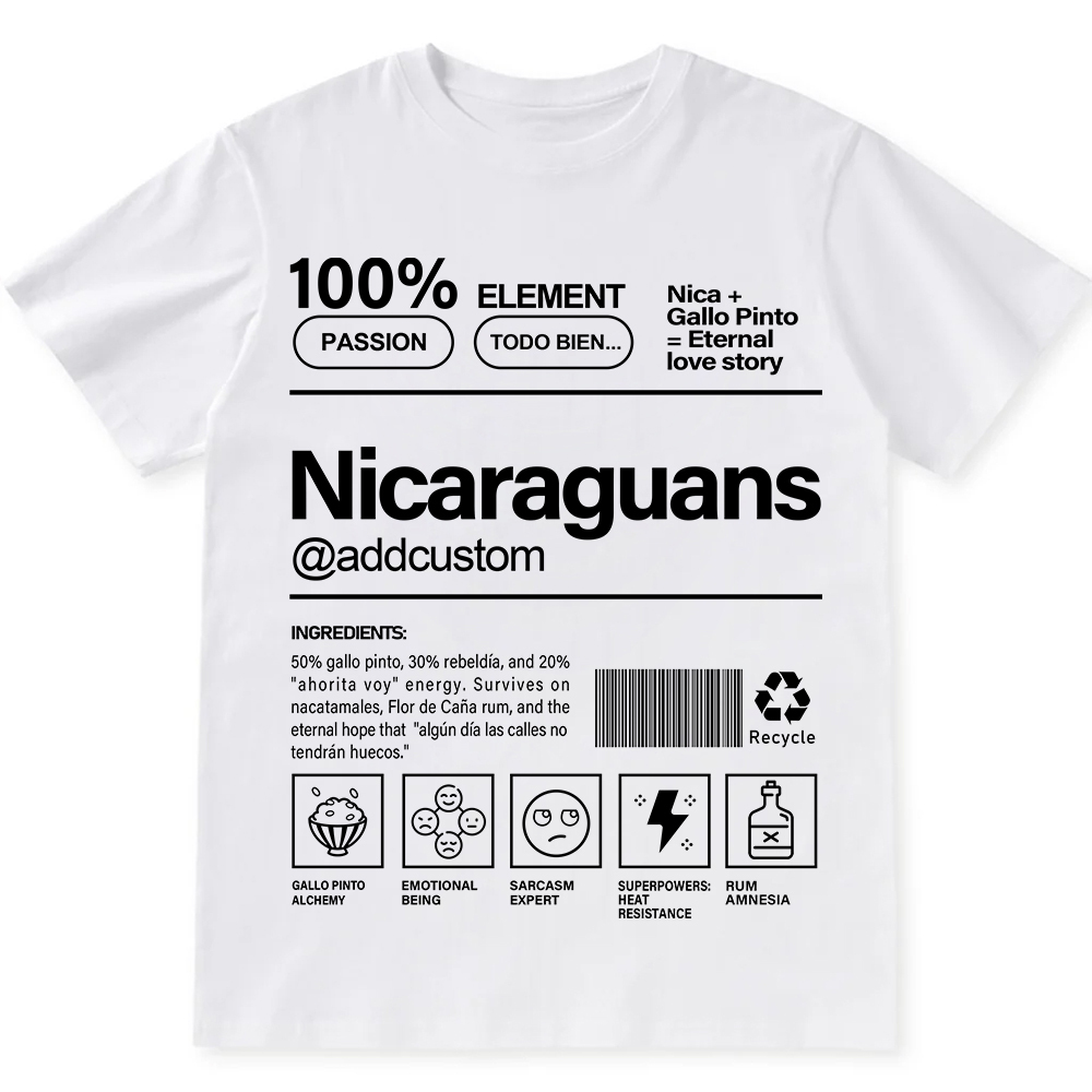 Nicaraguans Addcustom Unisex Fit  Cotton T-Shirt wearishow