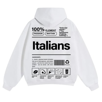 Italians Unisex Fit Color Hoodie wearishow