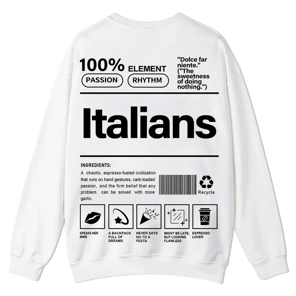 Italians Unisex Fit  Casual Crewneck Sweatshirt wearishow