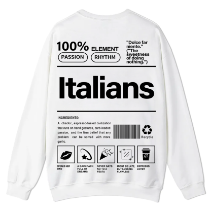Italians Unisex Fit  Casual Crewneck Sweatshirt wearishow