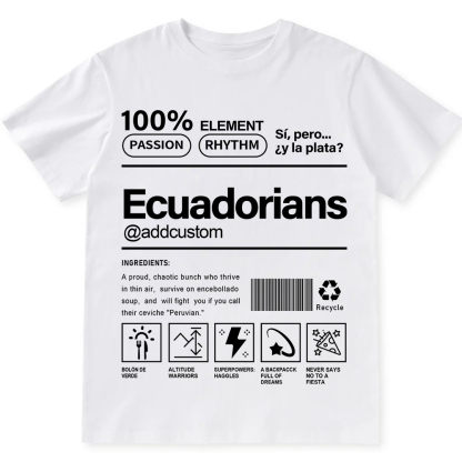 Ecuadorians Addcustom Unisex Fit  Cotton T-Shirt wearishow