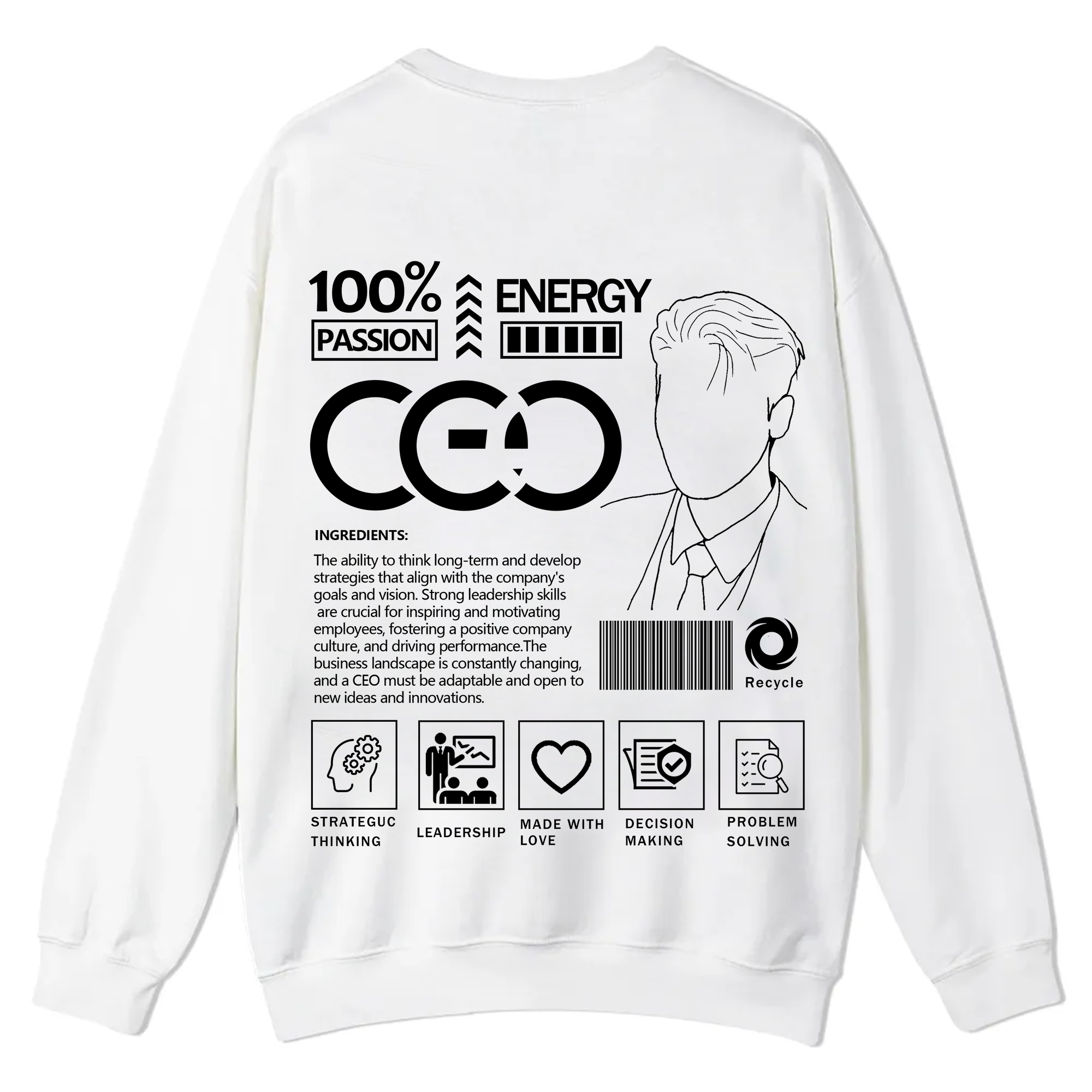 CEO Unisex Casual Crewneck Sweatshirt