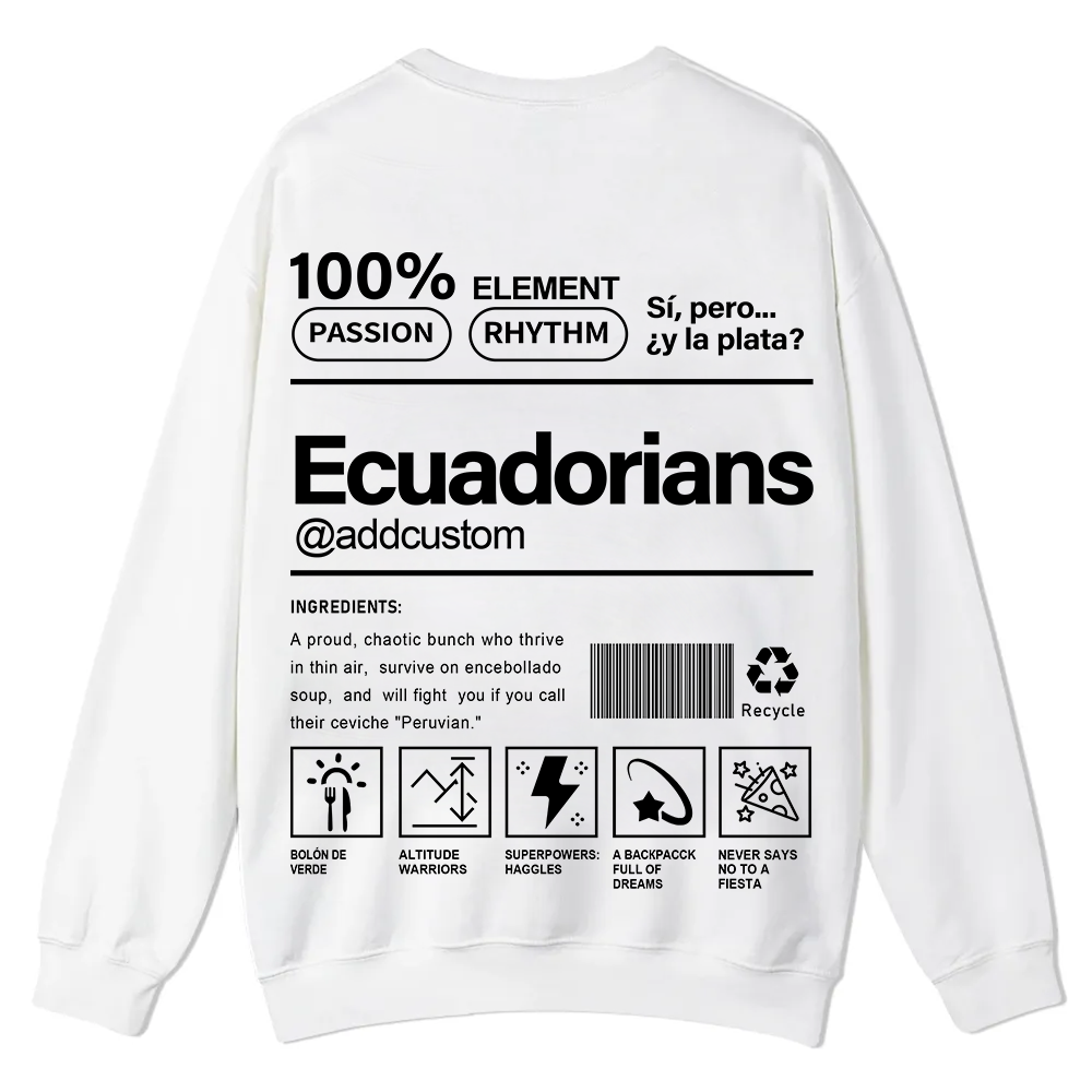 Ecuadorians Addcustom Unisex Fit  Casual Crewneck Sweatshirt wearishow