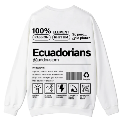 Ecuadorians Addcustom Unisex Fit  Casual Crewneck Sweatshirt wearishow