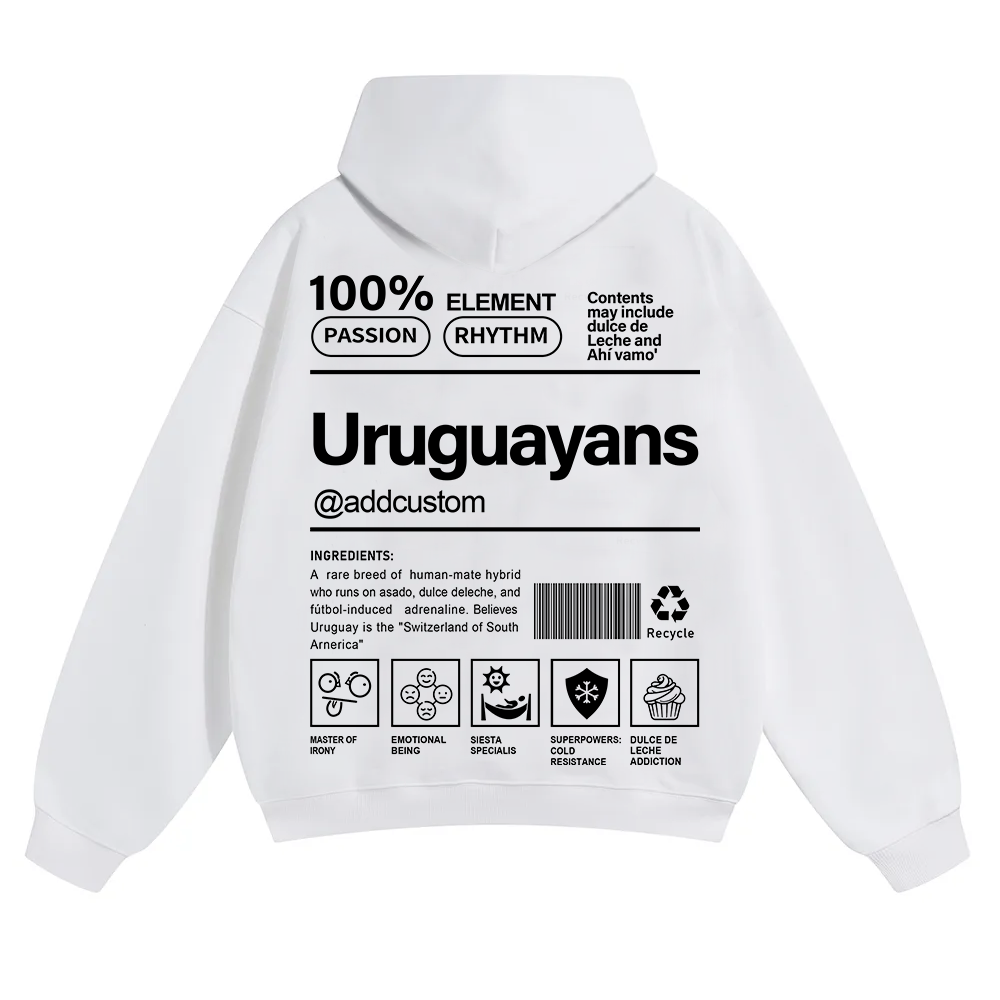 Uruguayans Addcustom Unisex Fit Color Hoodie wearishow