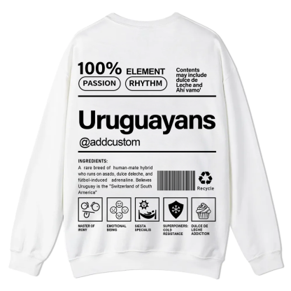 Uruguayans Addcustom Unisex Fit  Casual Crewneck Sweatshirt wearishow