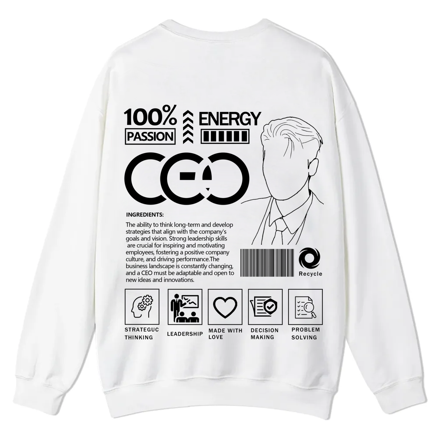 CEO Unisex Casual Crewneck Sweatshirt