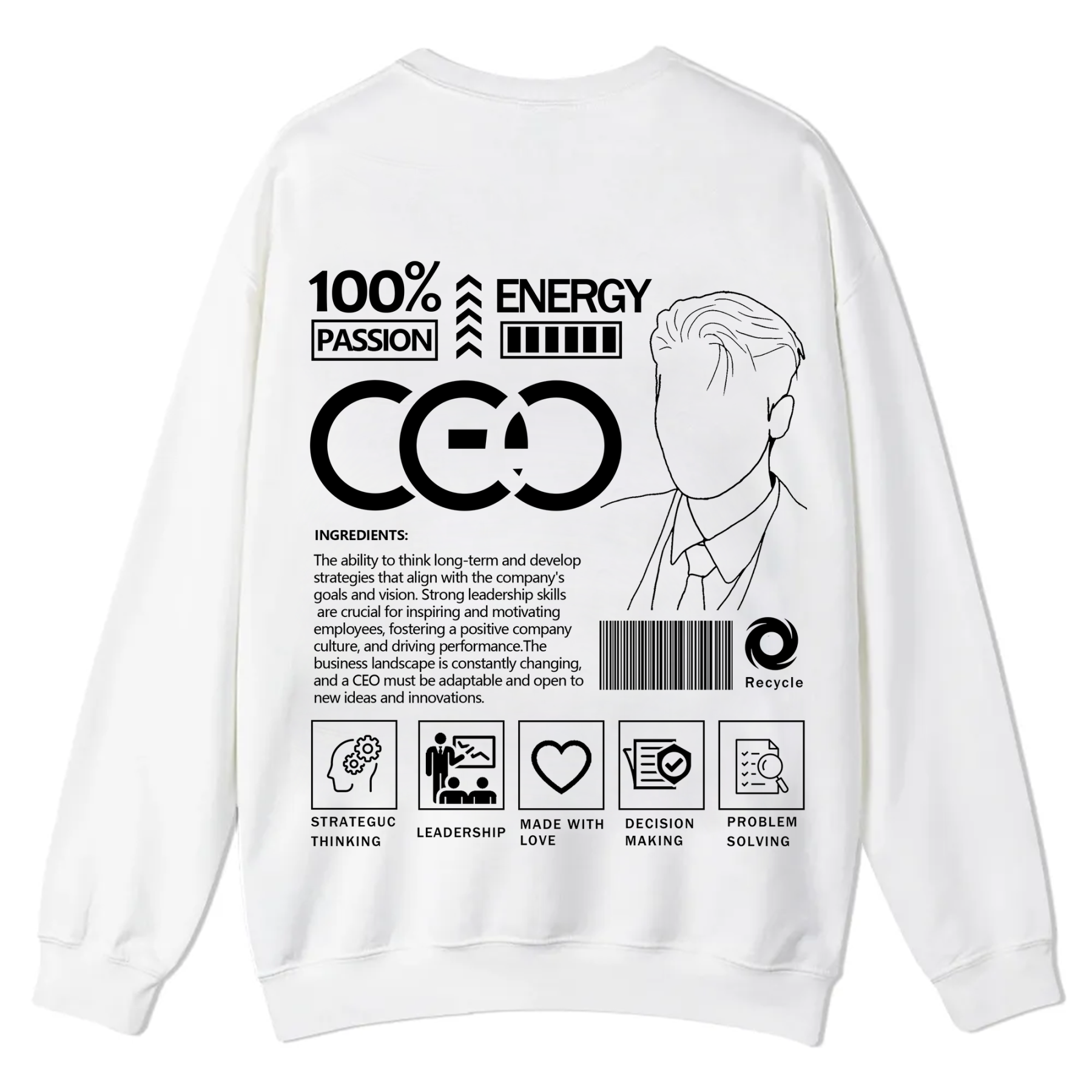 CEO Unisex Casual Crewneck Sweatshirt