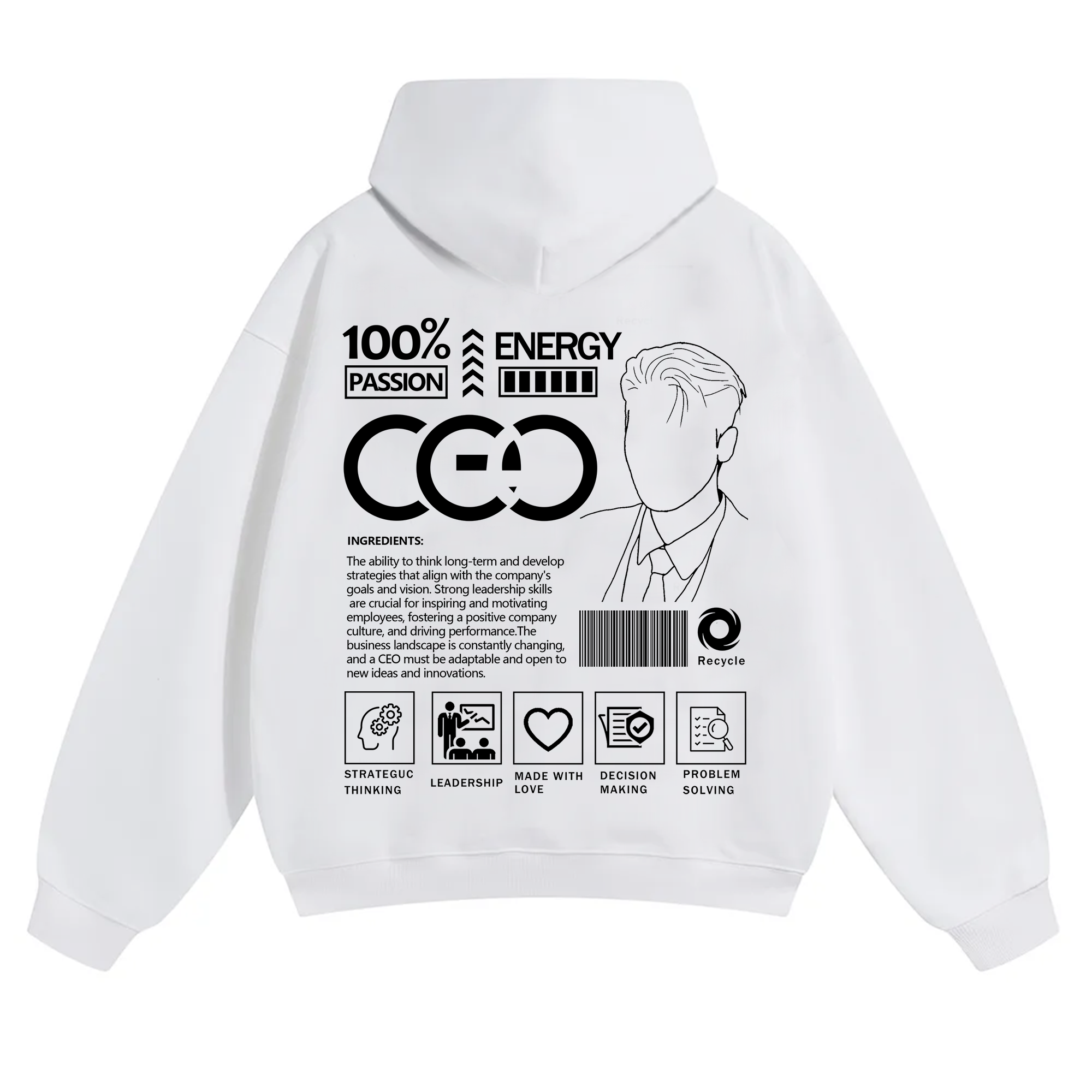 CEO Unisex Casual Print Hoodie