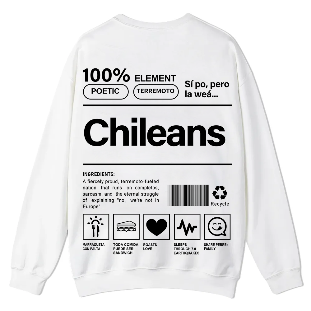 Chileans Unisex Fit  Casual Crewneck Sweatshirt wearishow