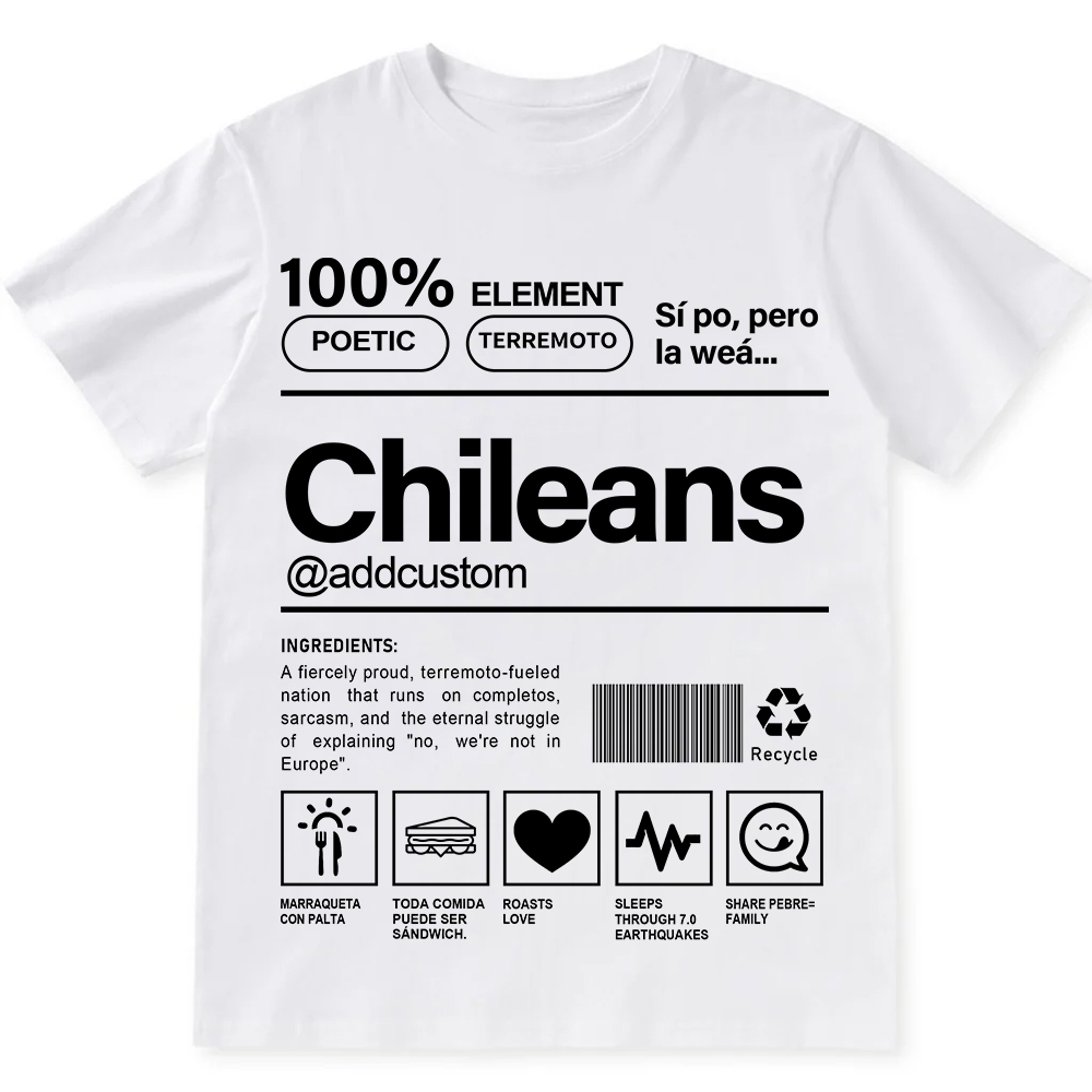 Chileans Addcustom Unisex Fit  Cotton T-Shirt wearishow