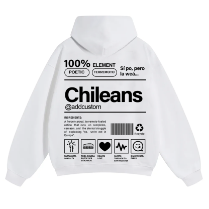 Chileans Addcustom Unisex Fit Color Hoodie wearishow