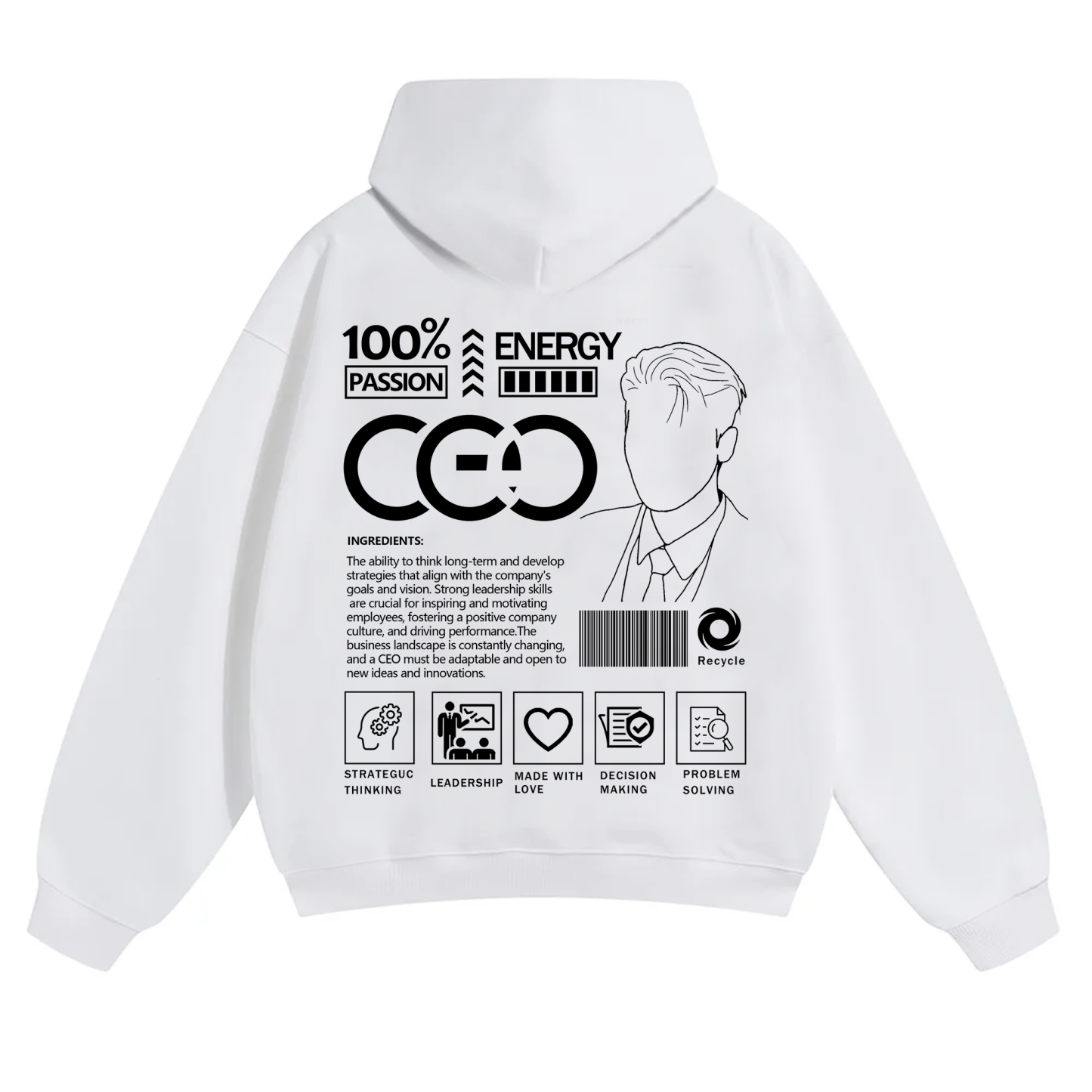 CEO Unisex Casual Print Hoodie