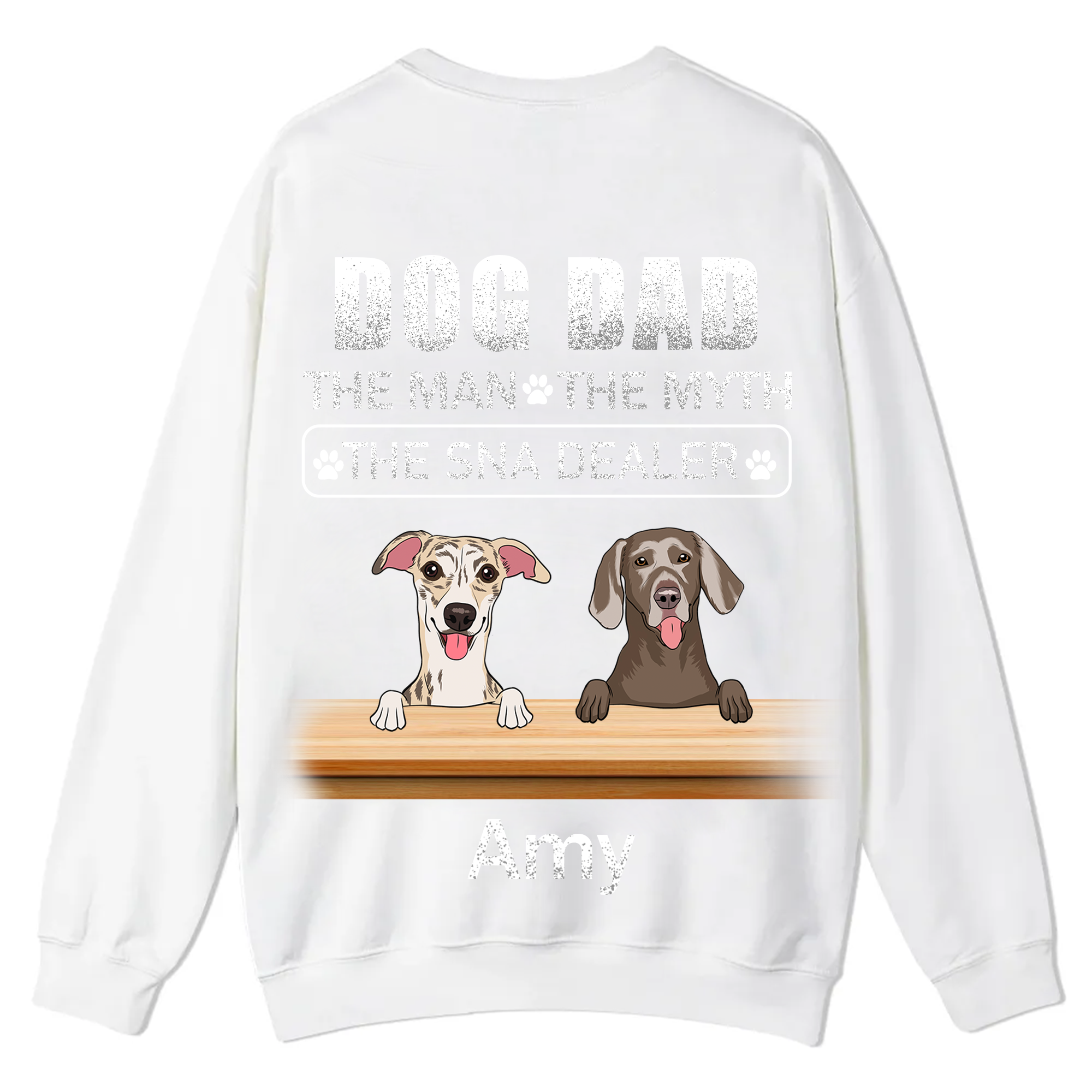 Dog Dad The Man The Myth The Snack Dealer - Personalized Custom Unisex Casual Crewneck Sweatshirt