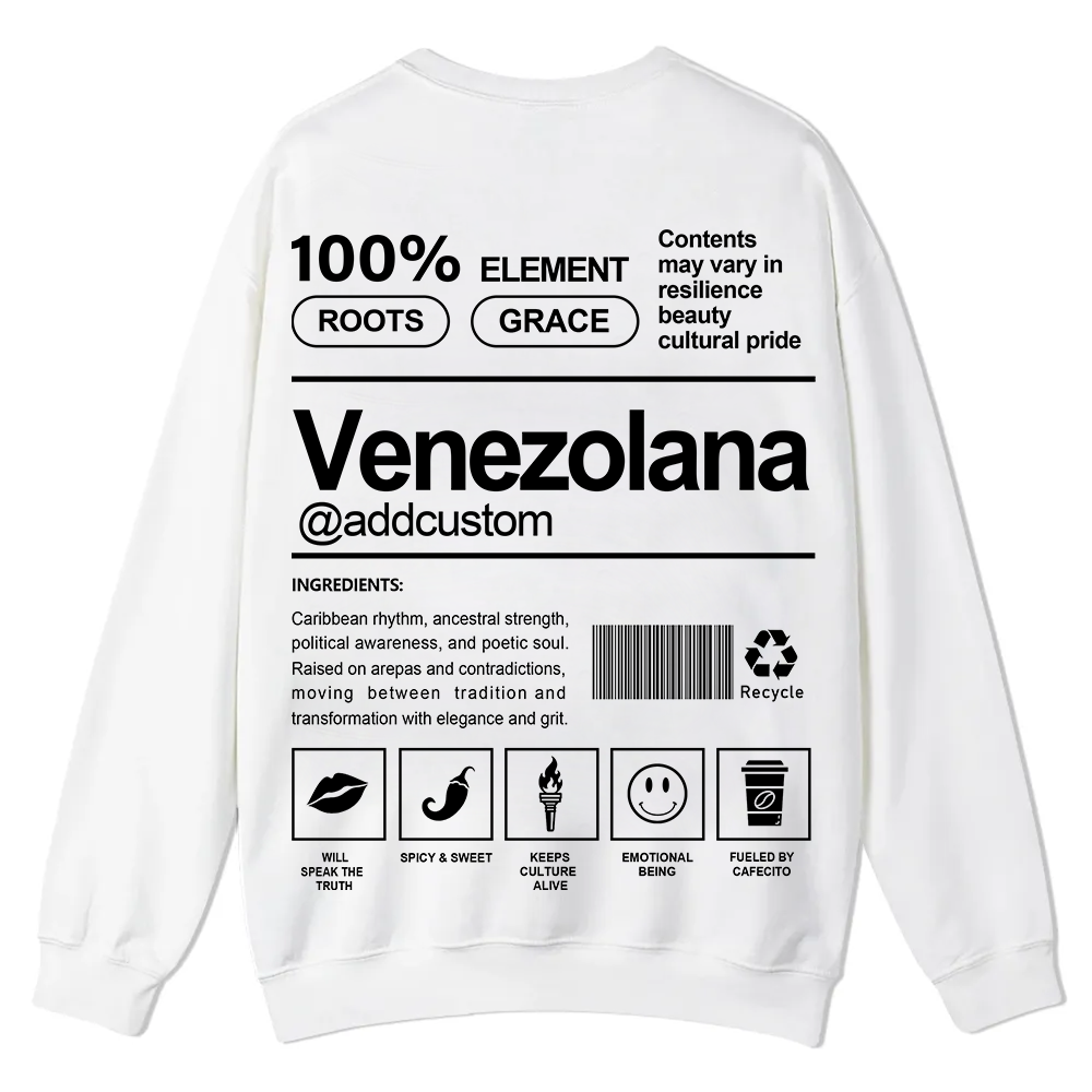 Venezolana Addcustom Unisex Fit  Casual Crewneck Sweatshirt wearishow