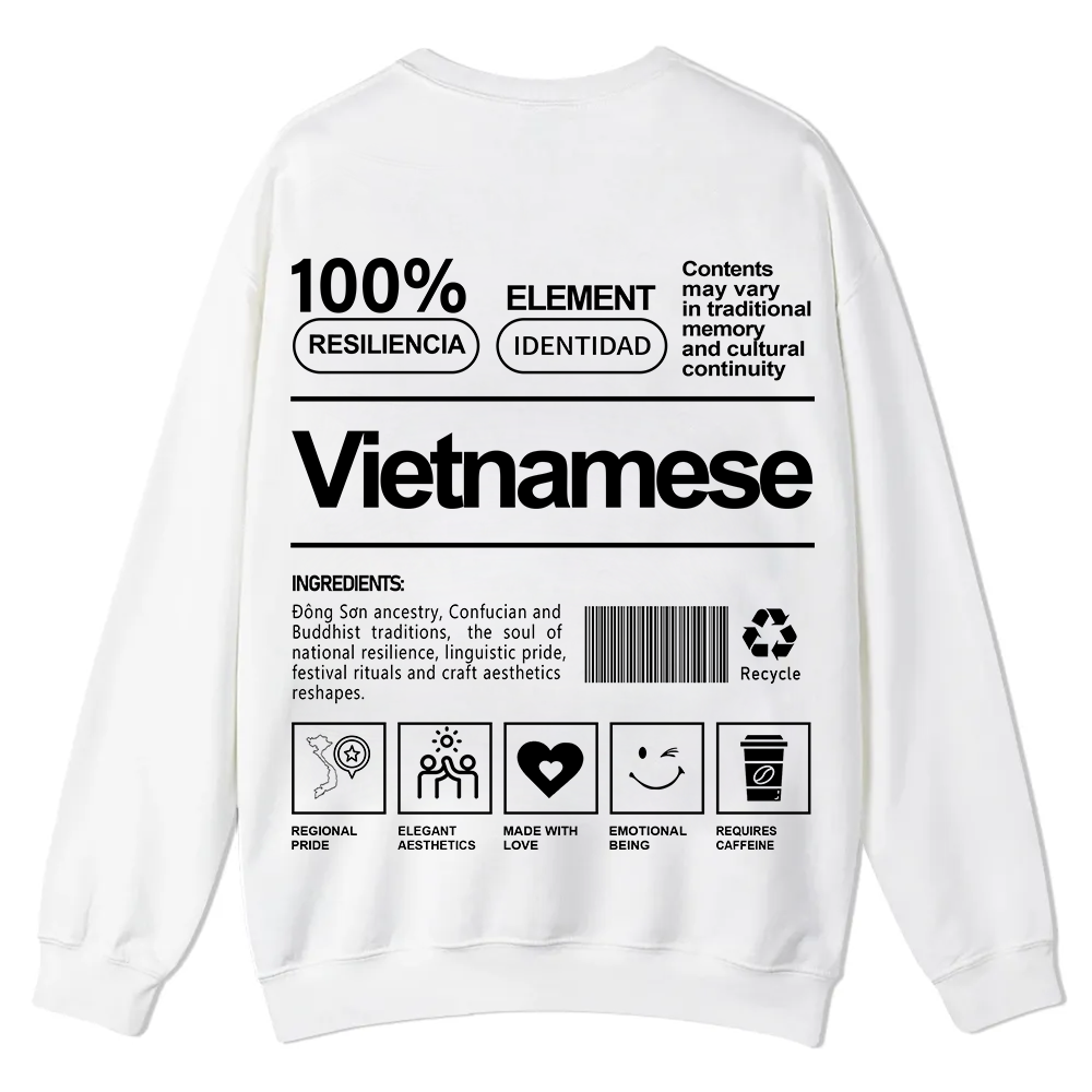 Vietnamese Unisex Fit  Casual Crewneck Sweatshirt wearishow