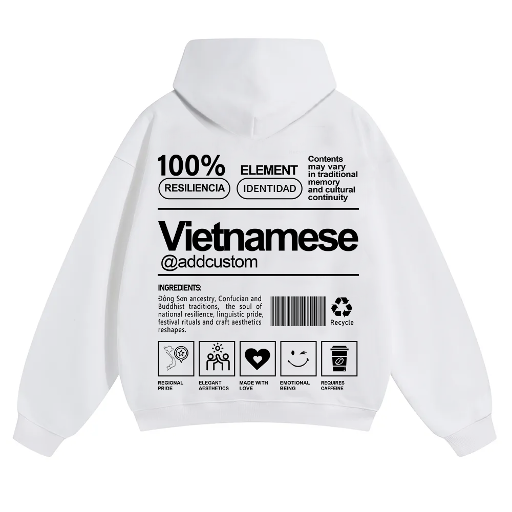 Vietnamese Addcustom Unisex Fit Color Hoodie wearishow