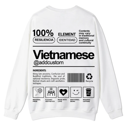 Vietnamese Addcustom Unisex Fit  Casual Crewneck Sweatshirt wearishow