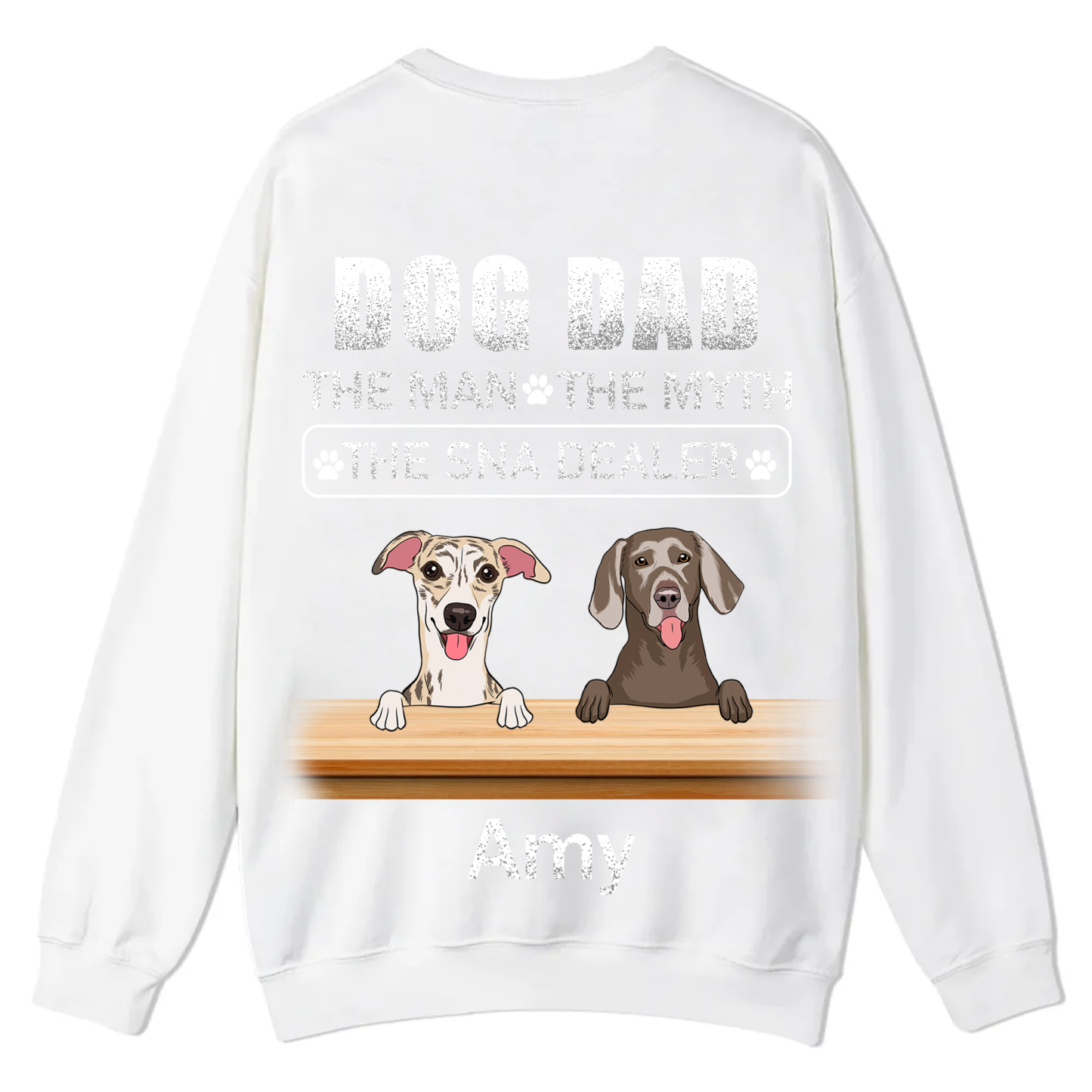 Dog Dad The Man The Myth The Snack Dealer - Personalized Custom Unisex Casual Crewneck Sweatshirt