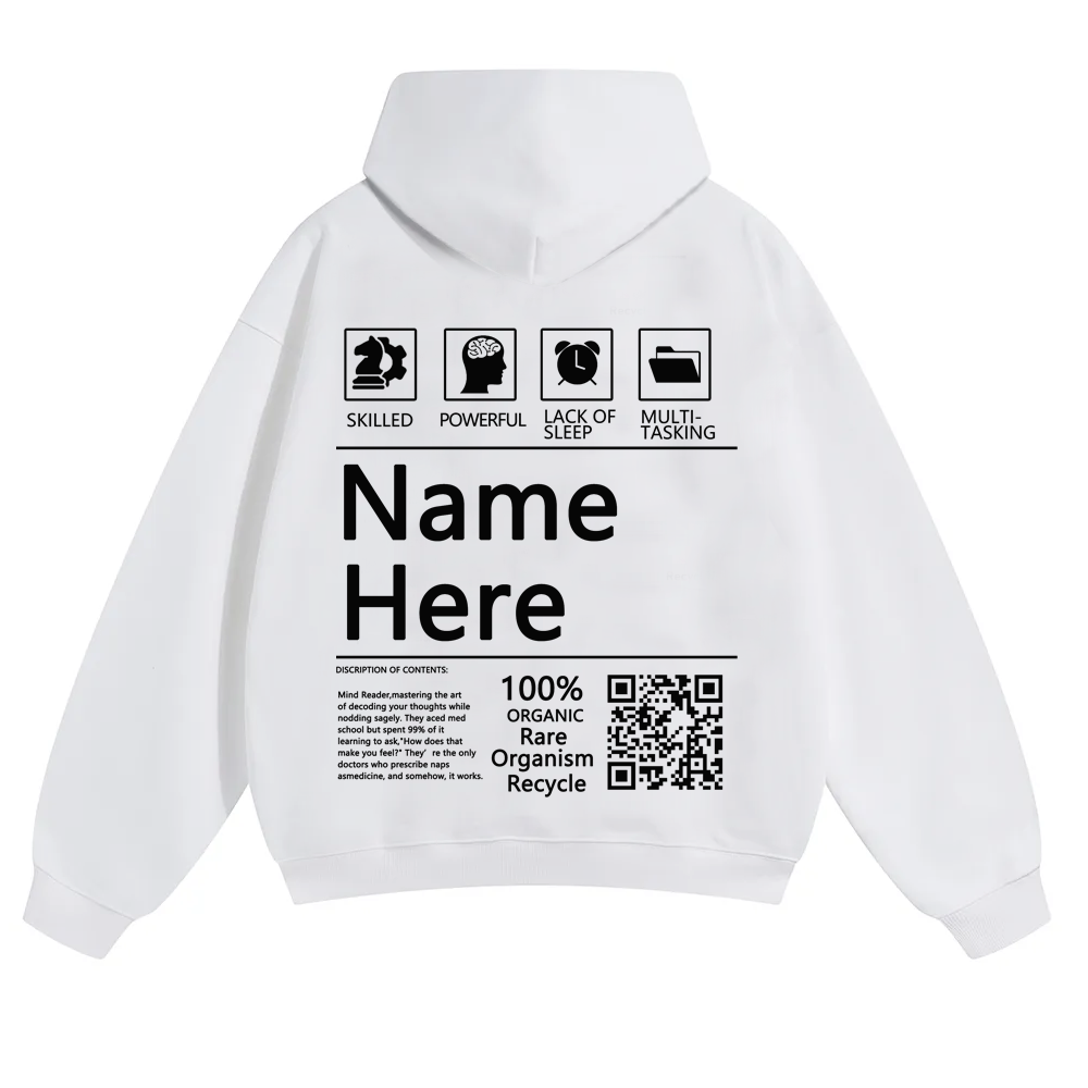 QR Code Customized Unisex Solid Hoodie