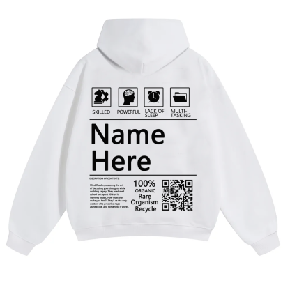 QR Code Customized Unisex Solid Hoodie