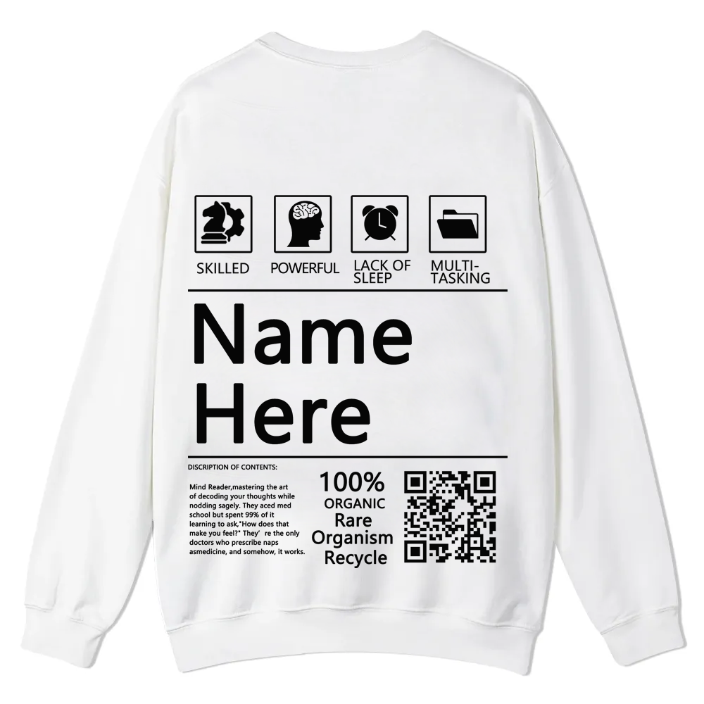 QR Code Customized Unisex Crew Sweatshirt
