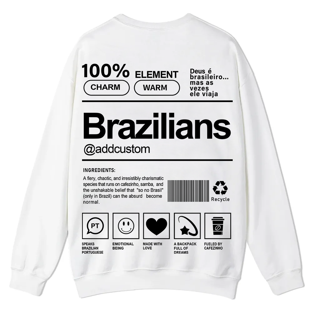 Brazilians Addcustom Unisex Fit  Casual Crewneck Sweatshirt wearishow