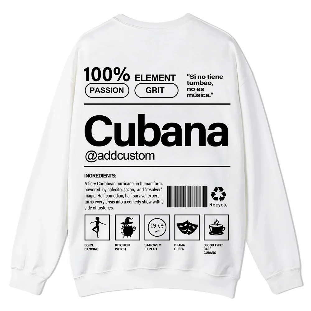Cubana Addcustom Unisex Fit  Casual Crewneck Sweatshirt wearishow