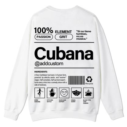 Cubana Addcustom Unisex Fit  Casual Crewneck Sweatshirt wearishow