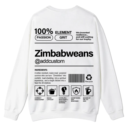 Zimbabweans Addcustom Unisex Fit  Casual Crewneck Sweatshirt wearishow