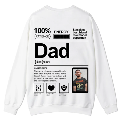 Addcustom  Photo Dad Casual Crewneck Sweatshirt