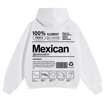Mexican Addcustom Unisex Fit Color Hoodie wearishow