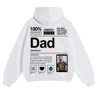 Addcustom Photo Dad Solid Color Hoodie
