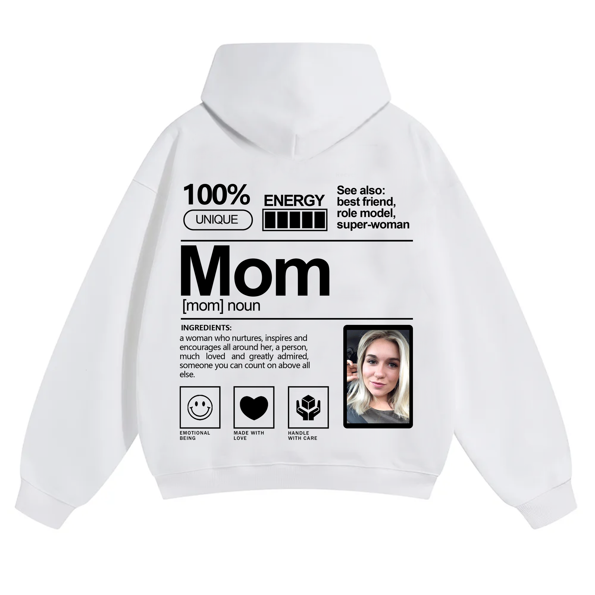 Addcustom Photo family Solid Color Hoodie