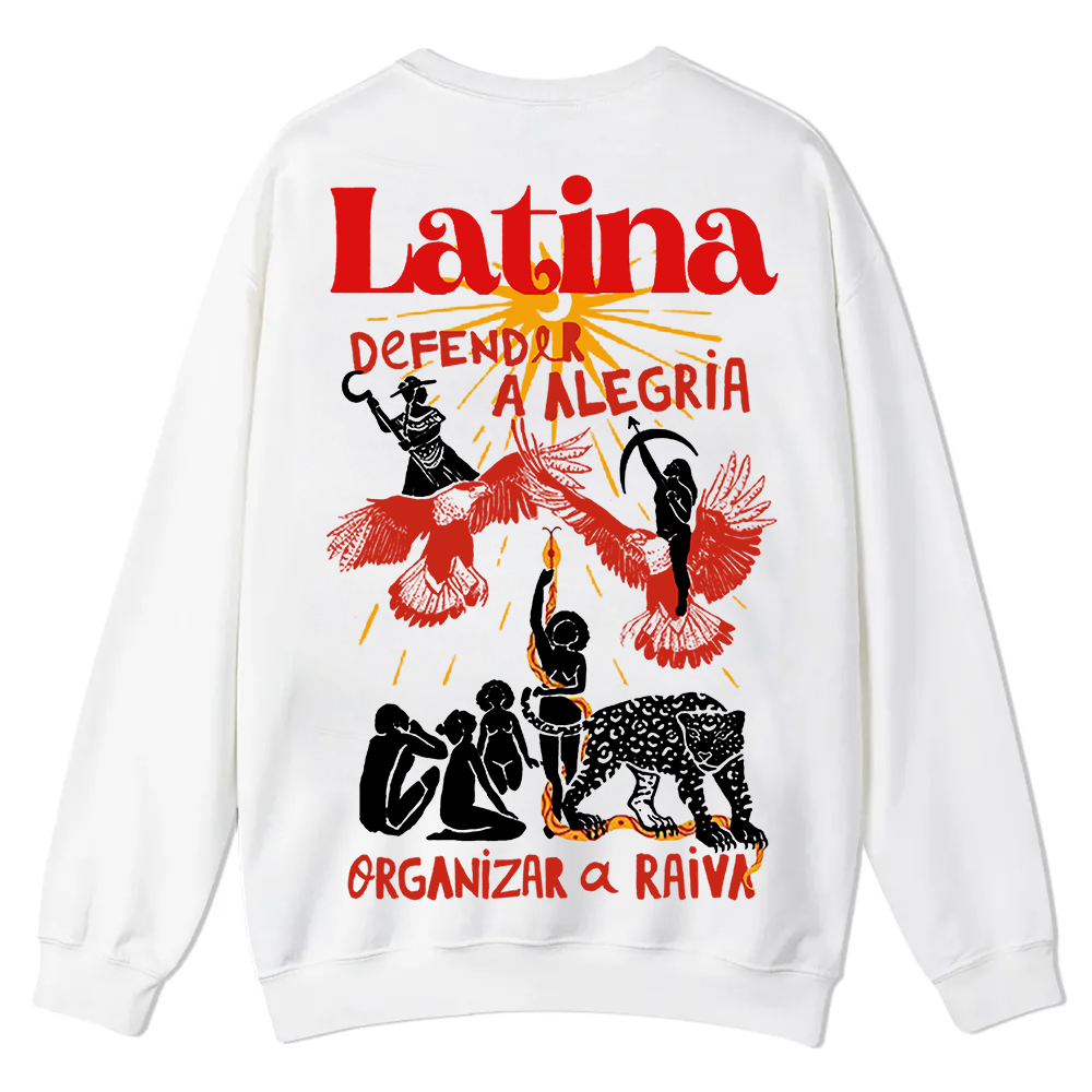 Latina Unisex Fit  Casual Crewneck Sweatshirt wearishow