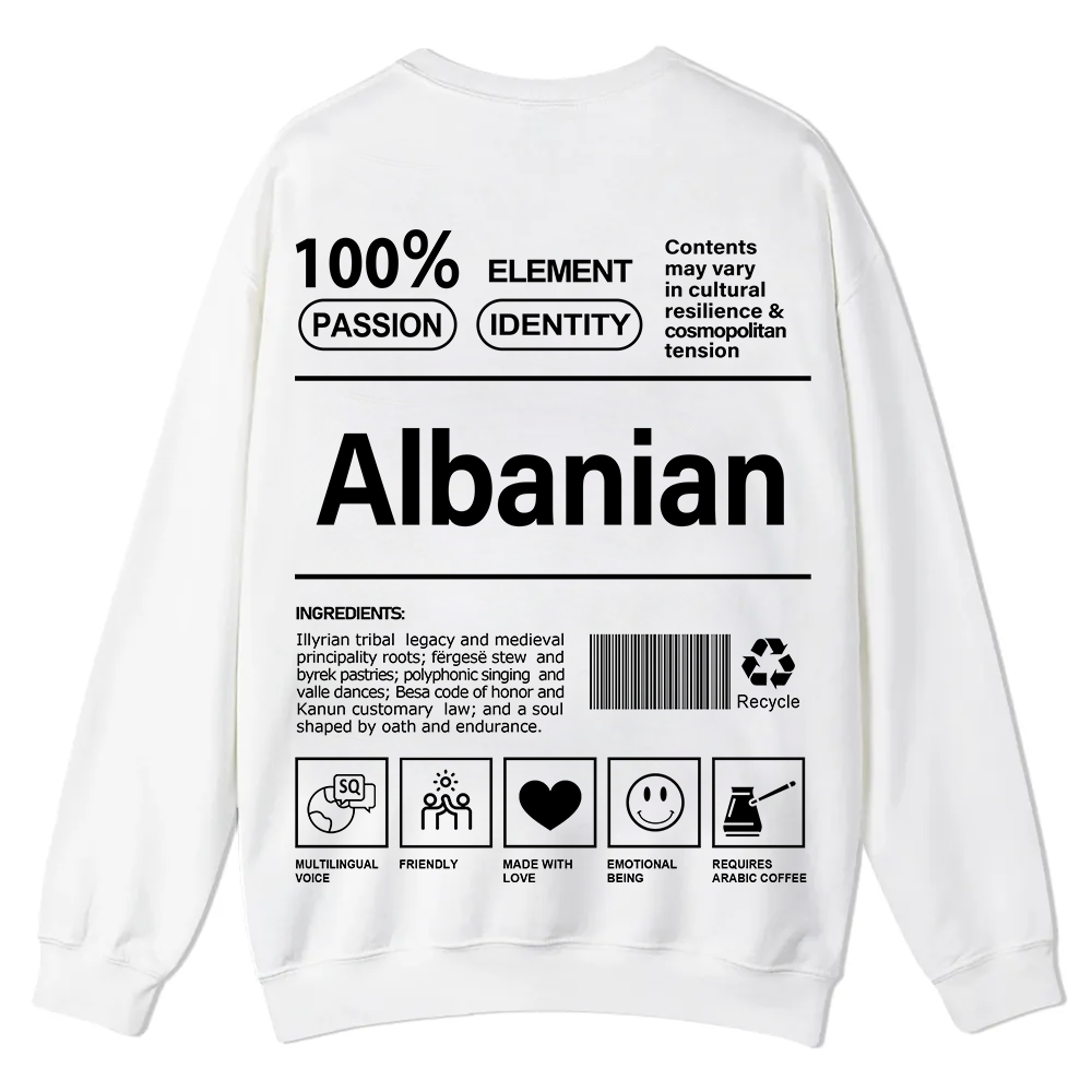 Albanian Unisex Fit  Casual Crewneck Sweatshirt wearishow