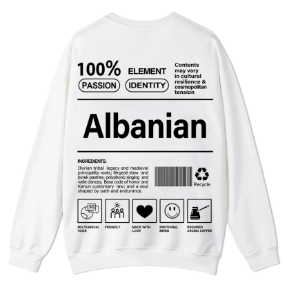 Albanian Unisex Fit  Casual Crewneck Sweatshirt wearishow