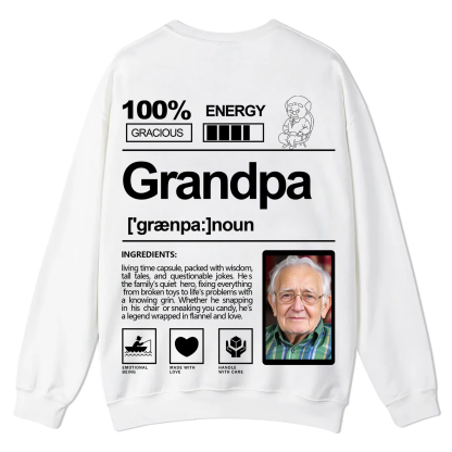 Addcustom  Photo Grandpa Casual Crewneck Sweatshirt